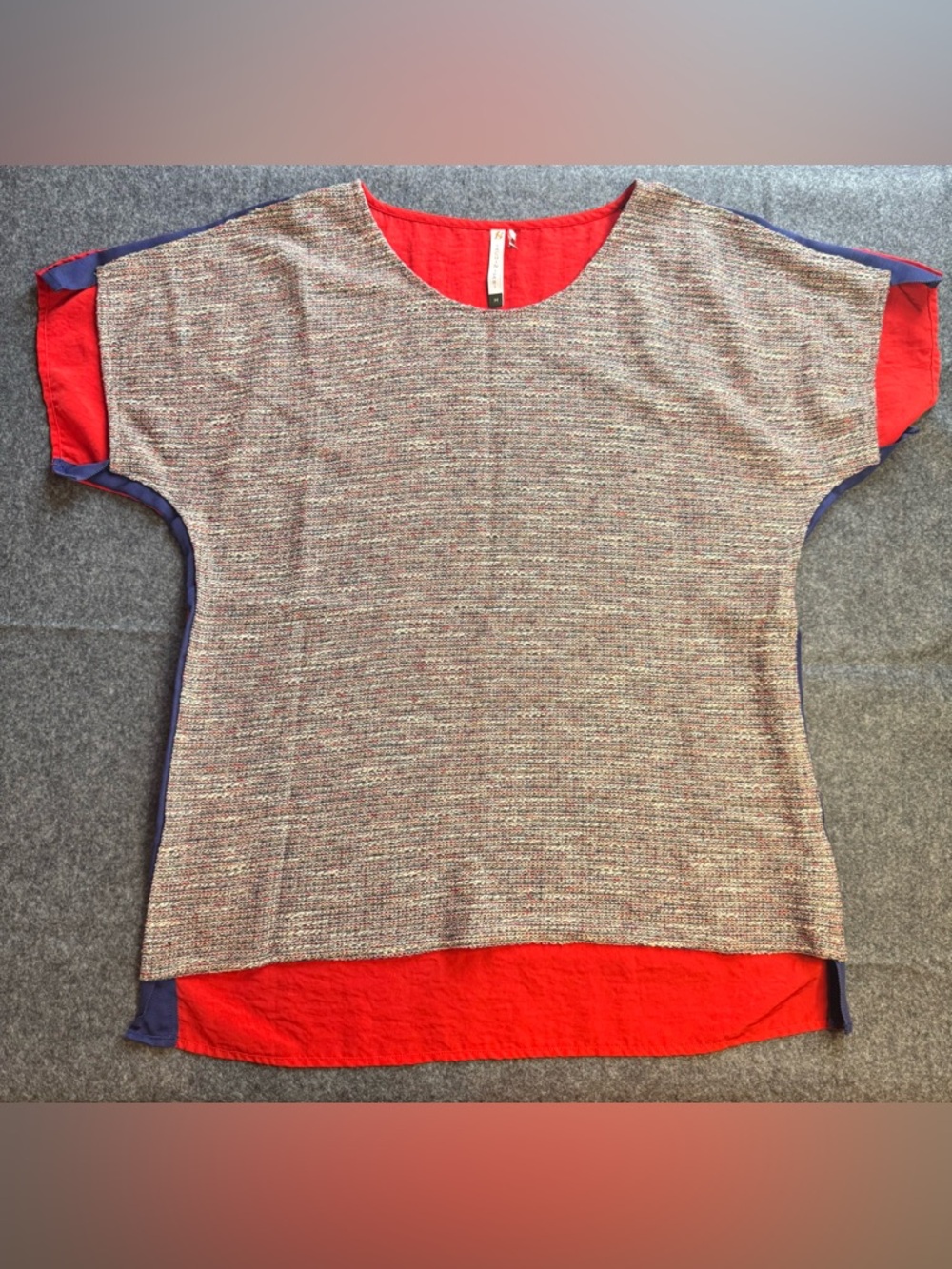 Sachin + Babi Multicolor Two Tone Tweed Top